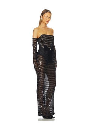 Bronx and Banco Farah Embellished Maxi Dress With Gloves in Black. Size S. Also in XL.