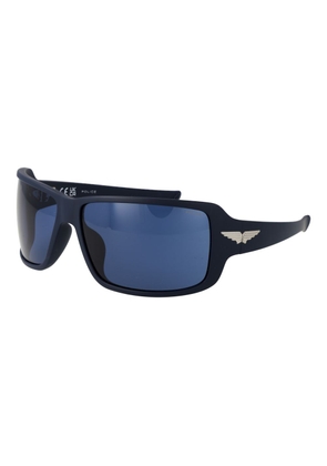 Police Blue Plastic Sunglasses