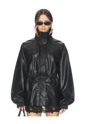 ALL THE WAYS Corina Faux Leather Jacket in Black. Size S. Also in XS, M.