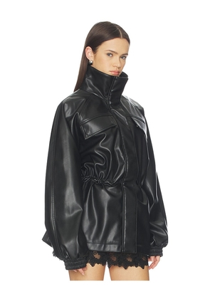 ALL THE WAYS Corina Faux Leather Jacket in Black. Size S. Also in M.