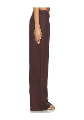 Bardot Geordy Hipster Linen Pant in Chocolate. Size 10. Also in 4, 6.