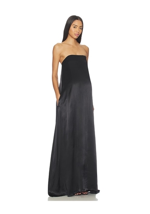 BUMPSUIT Brushed Satin Gown in Black. Size S. Also in XS, L.