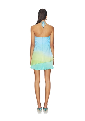 Baobab Cassis Mini Dress in Green, Blue. Size M. Also in XL, XS.