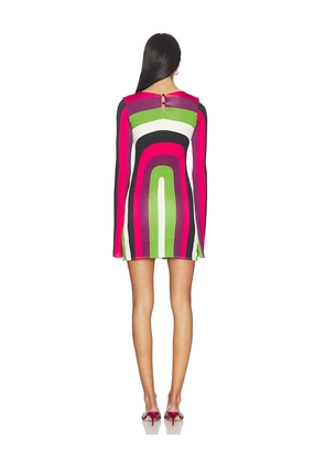 Cala de la Cruz Maisha Dress in Green,Pink. Size XS. Also in S, M, L, XL.
