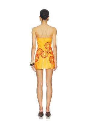 Cala de la Cruz Ancona Dress in Tangerine. Size XS. Also in S, M, L.