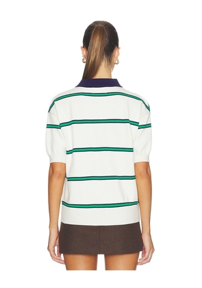 ALL THE WAYS x Ivana Ramirez Francesca Polo Top in White,Green. Size XS. Also in S, M, L.