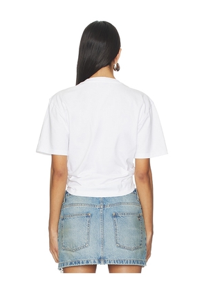 AREA Crystal Knot T-Shirt in White. Size L. Also in XS, M.