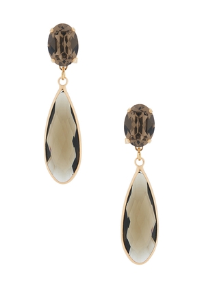 Anton Heunis Drop Earrings in Grey,Metallic Gold.