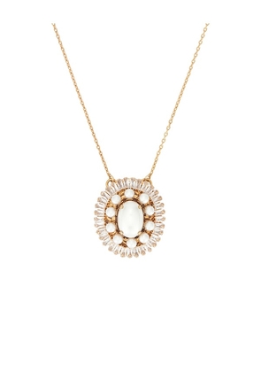 Anton Heunis Oval Pendant Necklace in Metallic Gold.