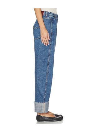 AG Jeans Mercer Barrel Jeans in Blue. Size 26. Also in 24, 25, 27, 28, 29, 30, 31, 32.