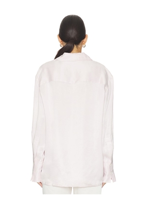 ANINE BING Bridget Shirt in Pink. Size L. Also in S, M.