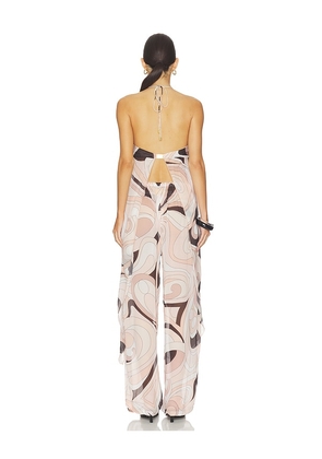 Cin Cin Coral Moonstone Drape Top in Beige,Blush. Size L. Also in XS, S, M, XL.