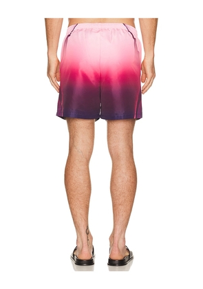 Casablanca Aubergine Gradient Printed Swim Shorts in Pink. Size M. Also in XXL/2X.