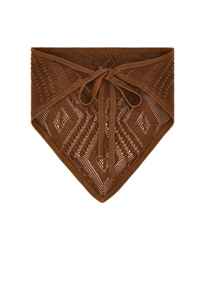DEVON WINDSOR Crochet Bandana in Brown.