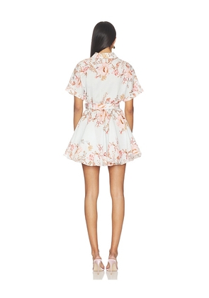 HEMANT AND NANDITA Short Dress With Buckle Belt in Baby Blue. Size S. Also in XXS, XS, L, XL.