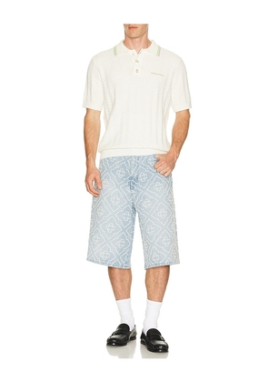Casablanca Pearl Denim Shorts in Blue. Size 30. Also in 32, 34, 36.
