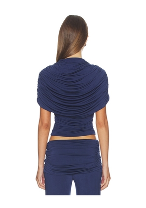 Amanda Uprichard Marcelle Top in Navy. Size XS. Also in L, S, XL.