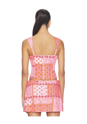 Amanda Uprichard Candice Top in Pink,Orange. Size XS. Also in L, M, S.