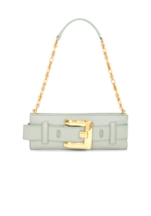 BALMAIN Anthem Clutch in Mint.