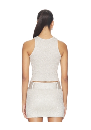 Aya Muse Avel Top in Metallic Silver, grey. Size XS. Also in S, M, L.
