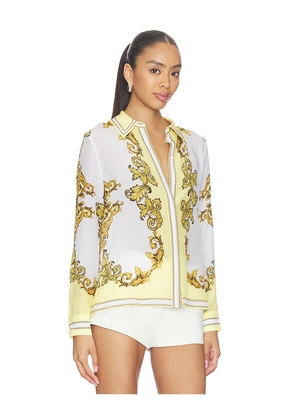 Alice + Olivia Willa Top in Yellow,White. Size XS. Also in L, M.