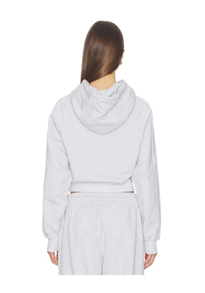 Casablanca Embroidered Cropped Hoodie in Grey. Size XS. Also in S, M, L.