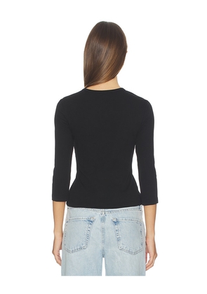 COTTON CITIZEN The Seoul V-neck Shirt in Black. Size S. Also in XS, M, L.
