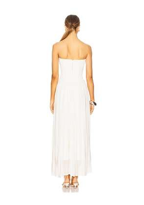 SIMKHAI Adalys Bustier Midi Dress in Ivory. Size 4. Also in 12.