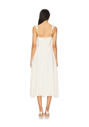 For Love & Lemons Baby Daisy Poplin Midi Dress in White. Size M. Also in L.