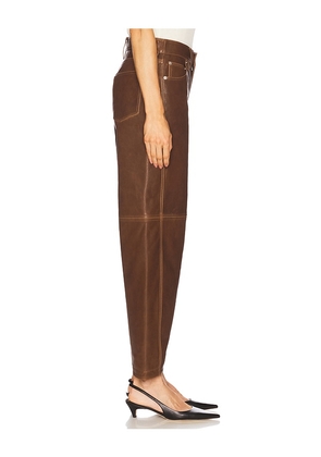 SIMKHAI Waldon Curved Leg Pant in Brown. Size 2. Also in 4, 6.