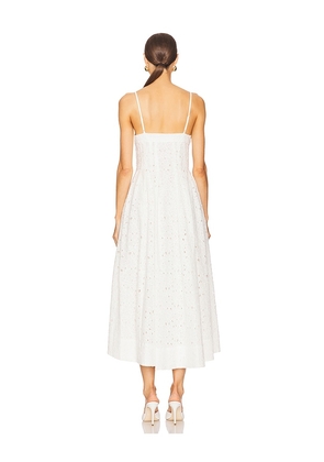 SIMKHAI Kittiya Midi Dress in White. Size 4. Also in 6.