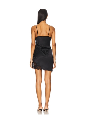fleur du mal Silk Ruched Dress in Black. Size S. Also in XS.