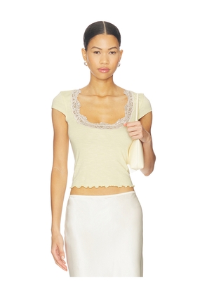 Free People Oh My Darling Tee in Yellow. Size XS. Also in S, M, L, XL.