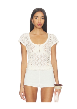 Free People Claro Short Sleeve Tee in White. Size XS. Also in S, M, L.