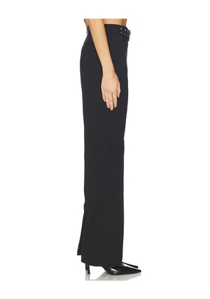 Ganni Bonded Crepe Belted Pant in Black. Size 36. Also in 34, 38, 40.