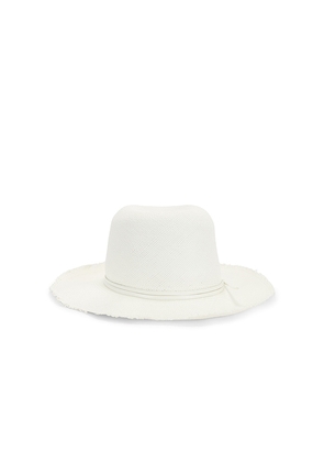 Hat Attack Fringed Pammy Panama Fedora Hat in Cream.