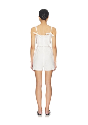 FAITHFULL Emilia Playsuit in White. Size S. Also in XS, M, L, XL.