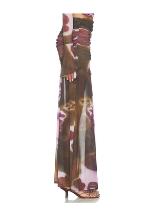 Feners Susurro Skirt in Brown,Purple. Size S. Also in XS, M, L.