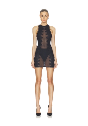 HAELO Wave Lace Mini Dress in Black. Size S. Also in L, M, XL, XS, XXS.