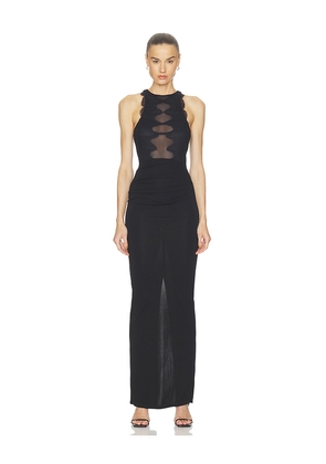 HAELO Wave Lace Evening Dress in Black. Size S. Also in L, M, XL, XS, XXS.