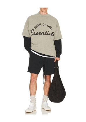 Fear of God ESSENTIALS Training 90's Short Sleeve Tee in Grey. Size XS. Also in S, M, L, XL/1X, XXL/2X.