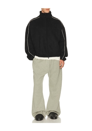 Fear of God ESSENTIALS Signature Modern Track Jacket in Black. Size XS. Also in S, M, L, XL/1X, XXL/2X.