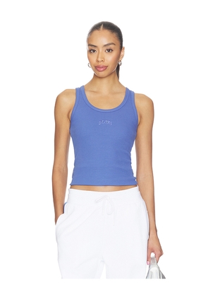 GCDS Rib Logo Lounge Tank Top in Blue. Size XXS. Also in XS, S, M, L.