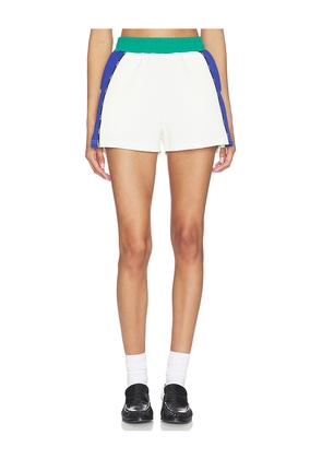 GCDS Color Block Short in White. Size XXS. Also in XS, S, M, L.