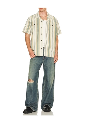 Filson Chambray Camp Shirt in Cream. Size L. Also in S, M, XL/1X.