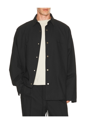 Fear of God ESSENTIALS Overshirt in Black. Size XS. Also in S, M, L.