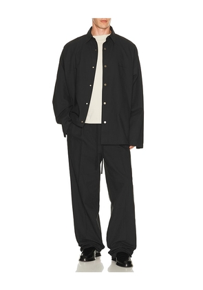 Fear of God ESSENTIALS Overshirt in Black. Size XS. Also in S, M, L.