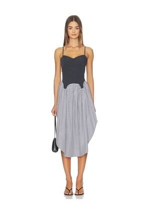 fleur du mal Colorblock Cupped Midi Dress in Black. Size 2. Also in 4.