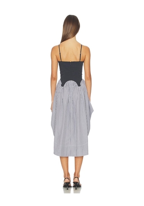 fleur du mal Colorblock Cupped Midi Dress in Black. Size 2. Also in 0, 6.