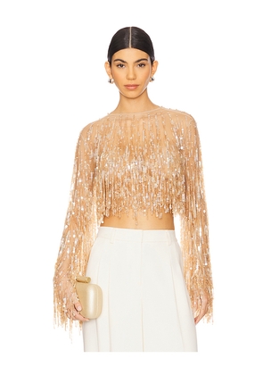 Lapointe Fringe Sequin Crop Top in Metallic Neutral. Size 4. Also in 6.